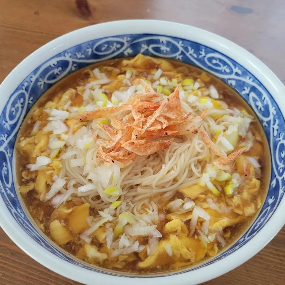 ふわふわカキ玉にゅうめん（清流そうめん）|あんさん