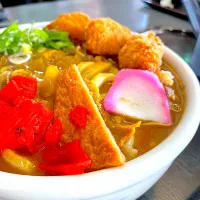 牡蠣フライ乗せカレーうどん🍛|おかちさん