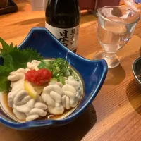 白子ポン酢で酒🍶が進む😋|アライさんさん