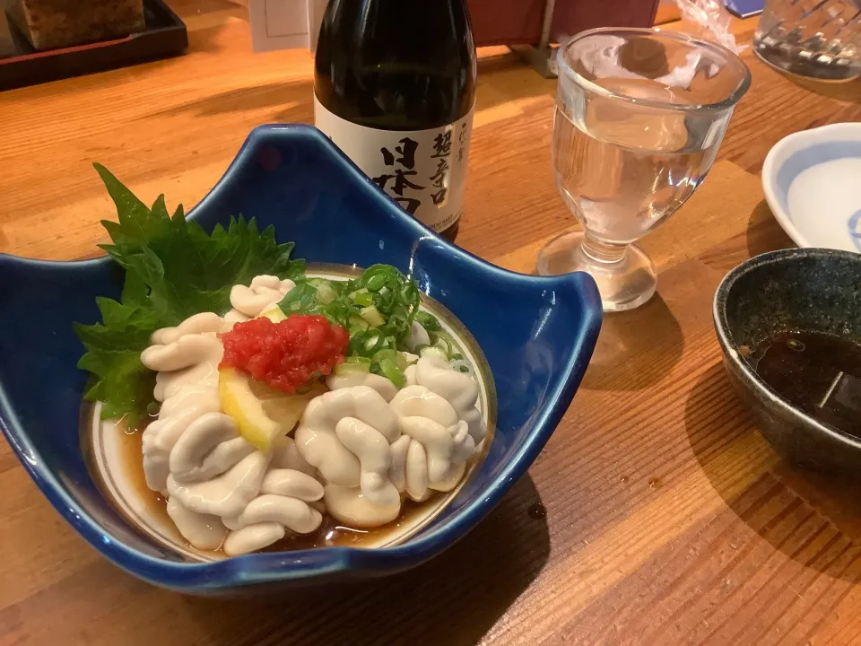 白子ポン酢で酒🍶が進む😋|アライさんさん