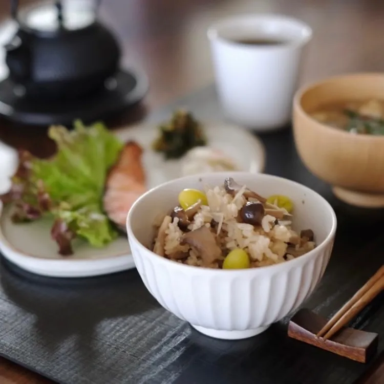 しめじ・エリンギ・ごぼう・銀杏の　　　　炊き込みご飯 ﾟ+｡:.ﾟ|ohanaさん