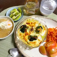 12/18晩ご飯：ホタテと白菜の味噌豆腐グラタン|ななみんさん