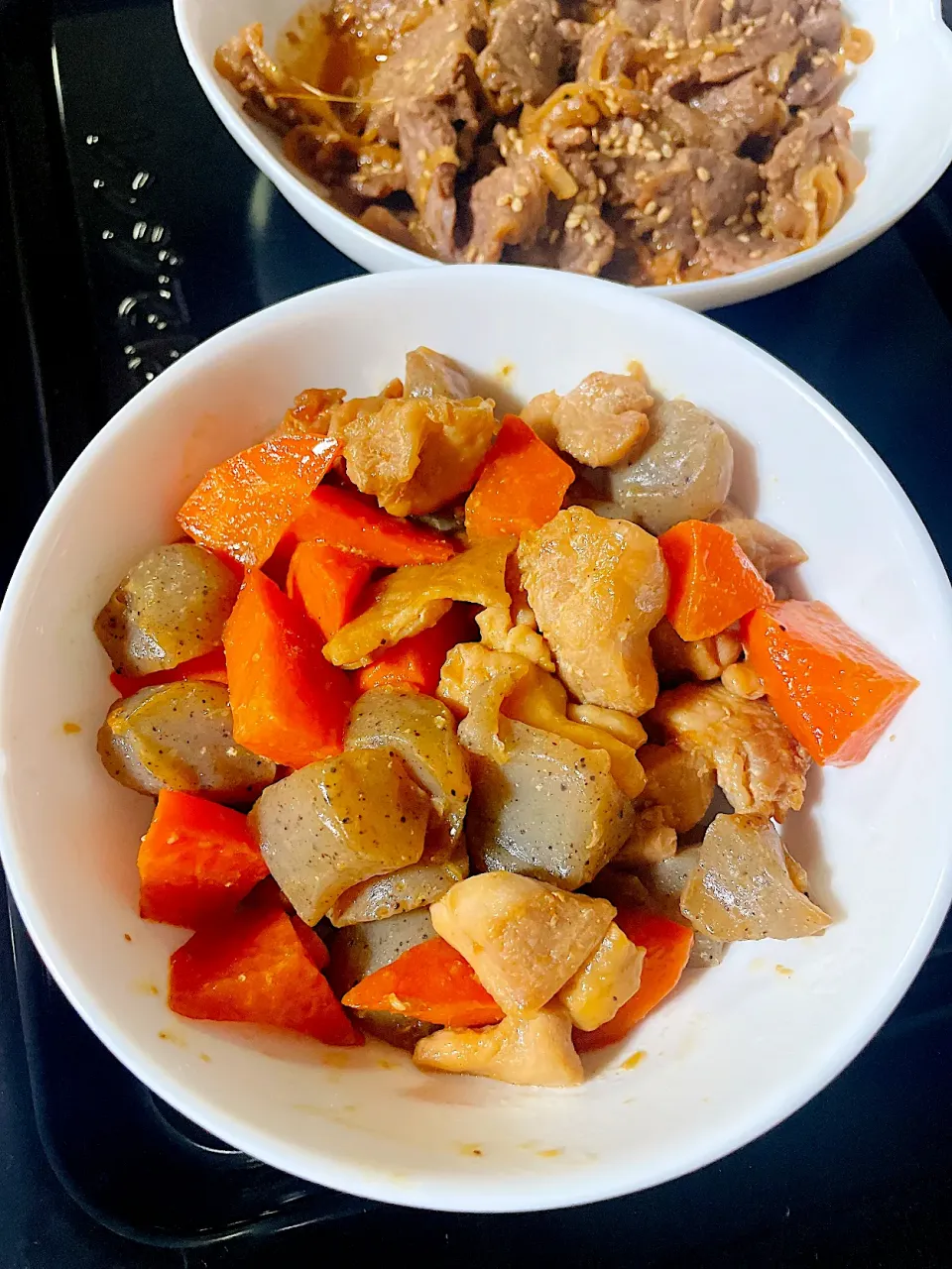 鶏肉人参こんにゃくの照り煮|ずっきー‪✿さん