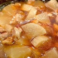 おっさんご飯　大根と鳥🐔煮込み|ひげおやじさん