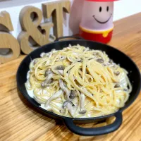 きのこのクリームパスタ|まりもこさん