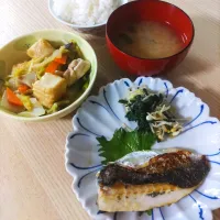 鯵の塩糀焼き、厚揚げと白菜の中華煮|ちゃいさん