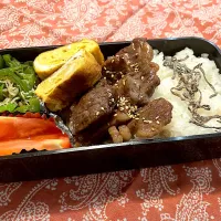 2024.12.20 息子弁当　◎焼肉　◎卵焼き　◎ピーマンとシラス炒め　◎トマト|goroさん