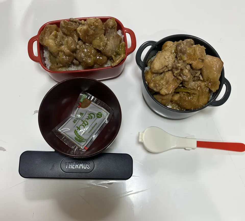 パパ弁と、にぃに弁。☆ねぎま丼☆みそ汁（パパ弁）|Saharaさん