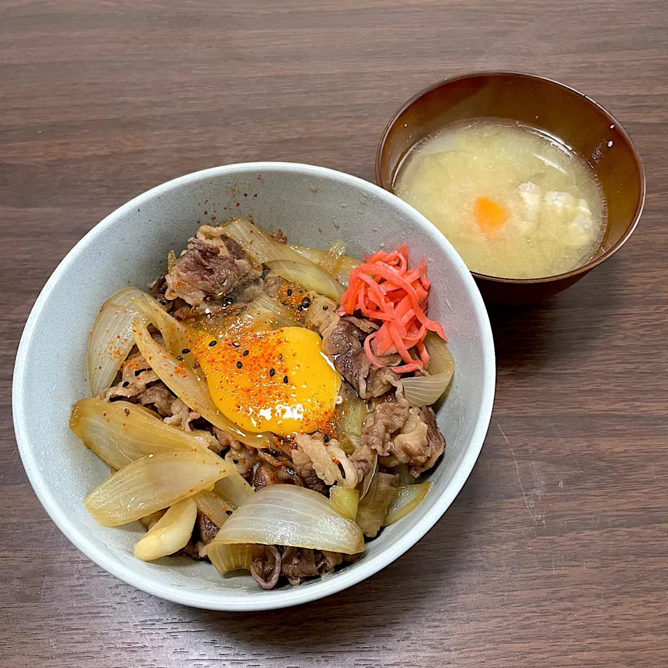 牛丼と豚汁|dashi menjiroさん