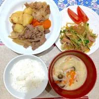 肉じゃがと中華春雨サラダ|おしゃべり献立さん