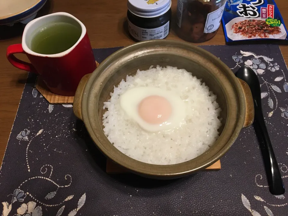 お粥、熱い日本茶(朝ご飯)|enarinさん