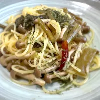 野沢菜ときのこのオイルソース🍄‍🟫🍝|buhizouさん