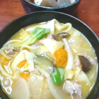 カボチャほうとう　根菜炒めに煮|しゅがーさん