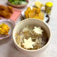 今晩の汁物に型抜き豆腐|かっちゃん杉さん