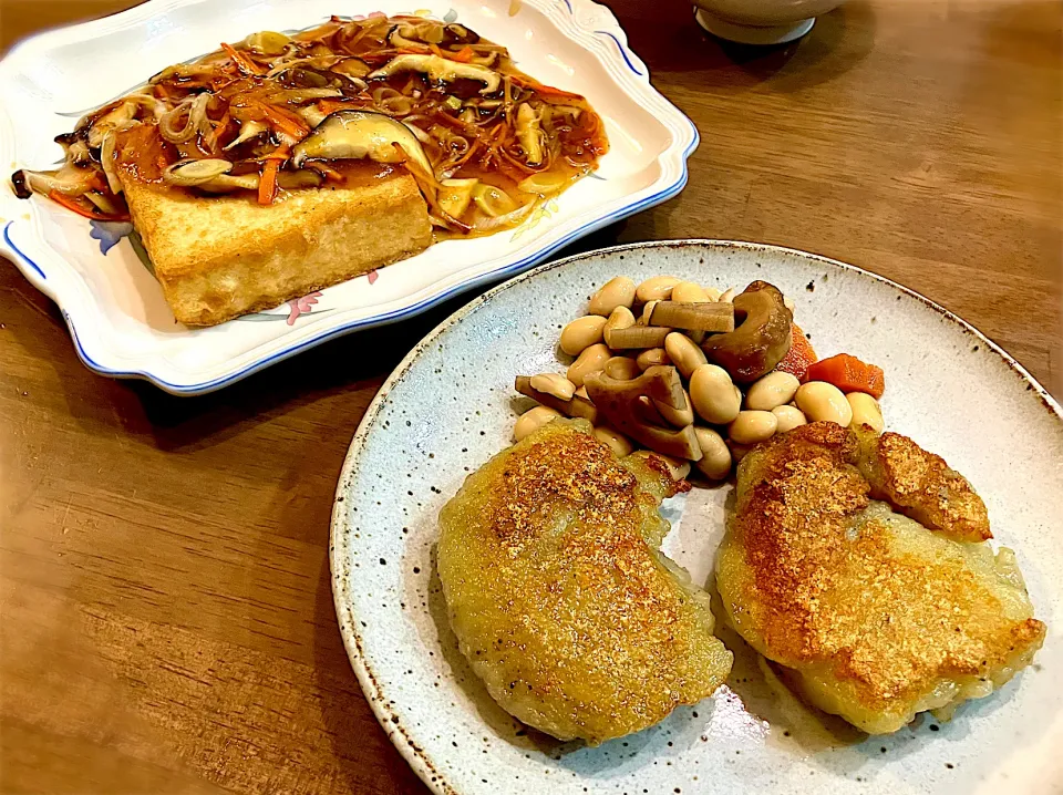 ボクスティと煮豆 & 厚揚げのキノコあんかけ|リフルシャッフルさん