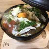 2日目のカレーで
「鍋焼カレーうどん」de朝ごはん🌶️🌶️|ばくあんしゃさん