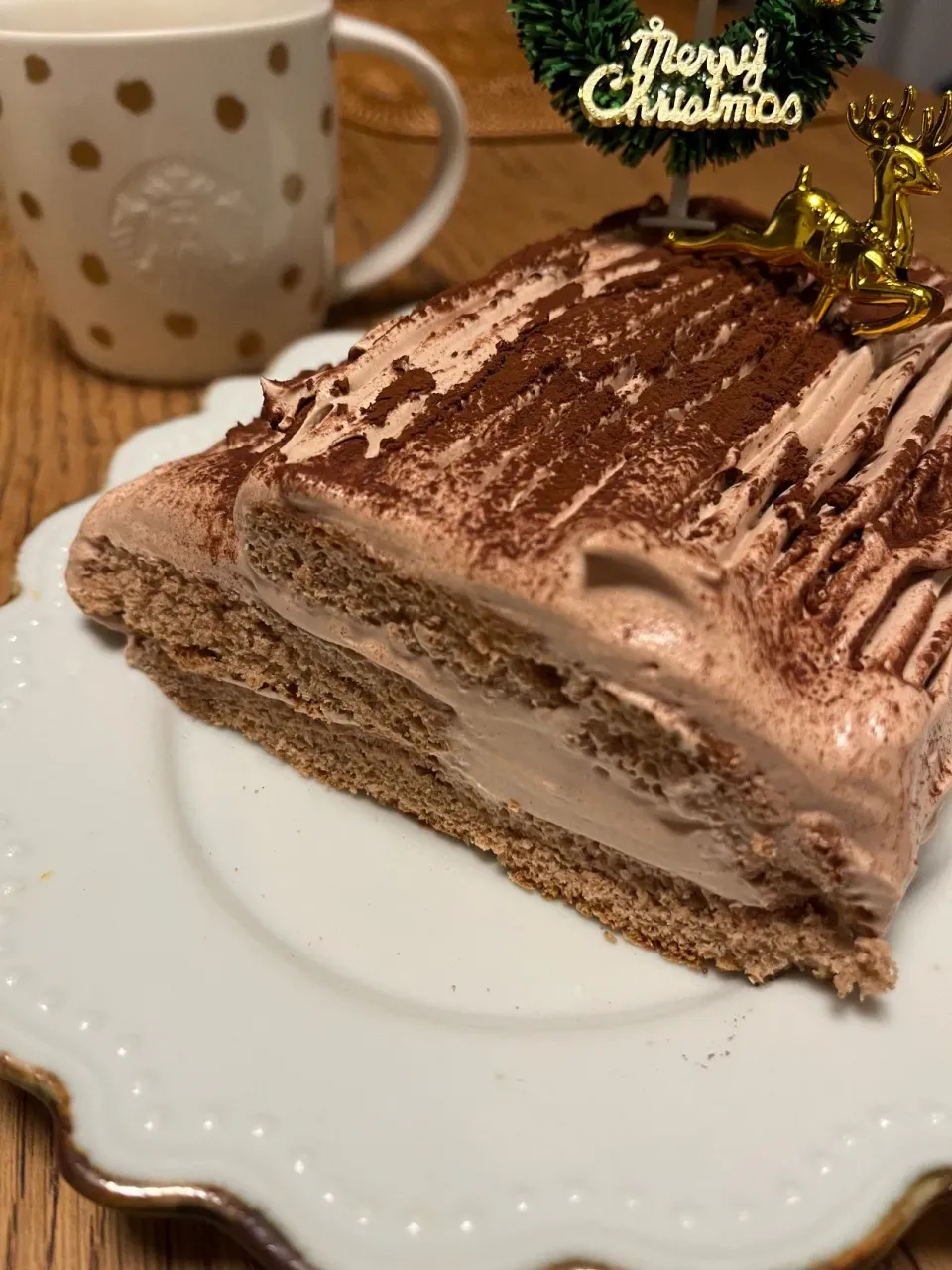 ココアビスキュイのクリスマスケーキ|おしみさん