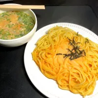 20:25 柚子たらこパスタと玉子入りお味噌汁|へれ子さん