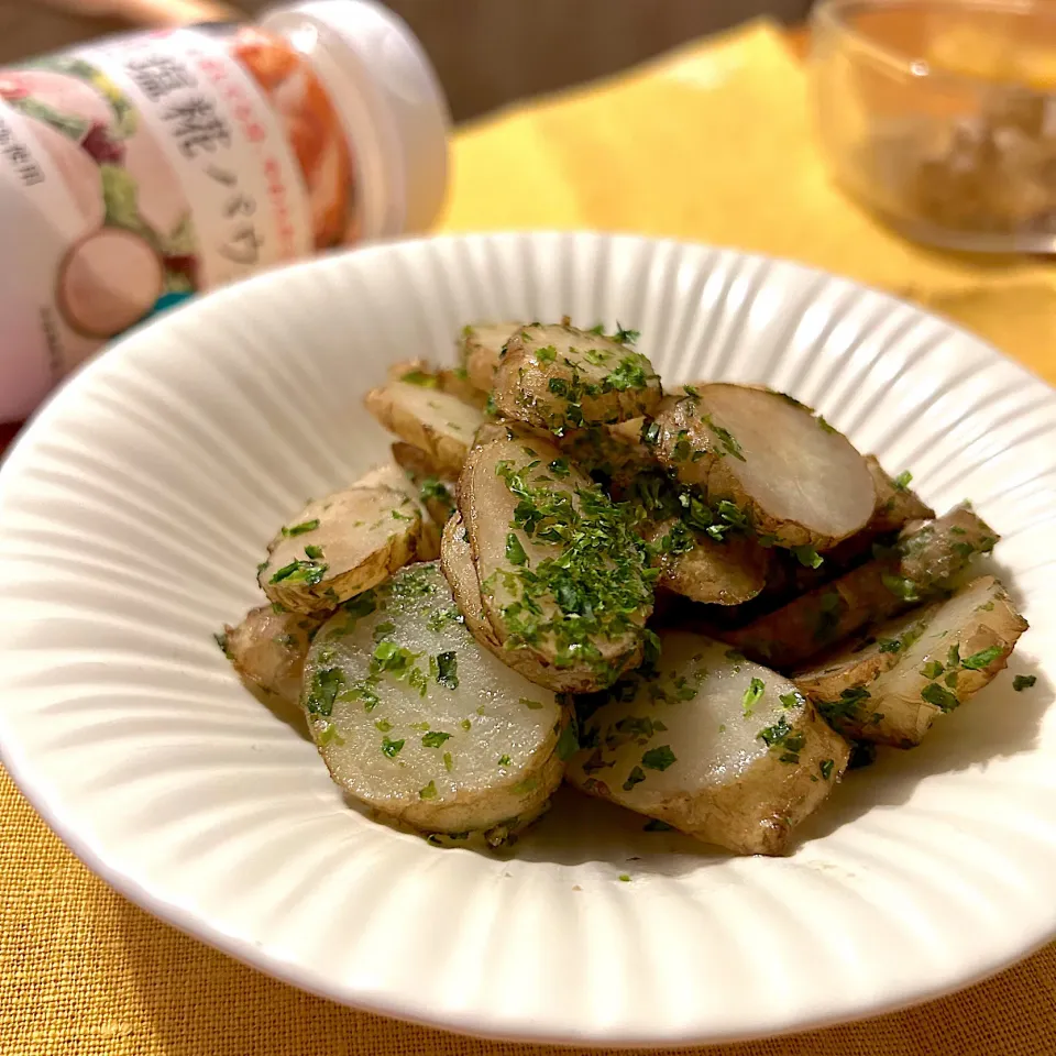 菊芋の塩糀青海苔炒め|むぎこさん