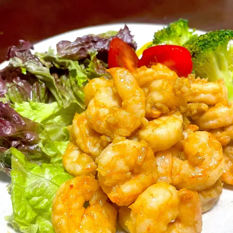 「プラス糀 生塩糀パウダー黒胡椒ブレンド150g」を使ってみたSnapdishの料理・レシピ写真:ガーリックシュリンプ🦐