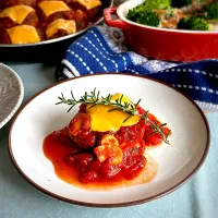 ダブルチーズハンバーグ　トマト煮込み🍅