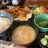 クリスマス🎄🤶には鳥を食べないと『唐揚げ定食』😋| アライさんさん