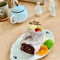 市販のロールケーキで　ブッシュ・ド・ノエル|FIKA789さん