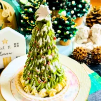 ワッフルコーンでクリスマスツリーケーキ