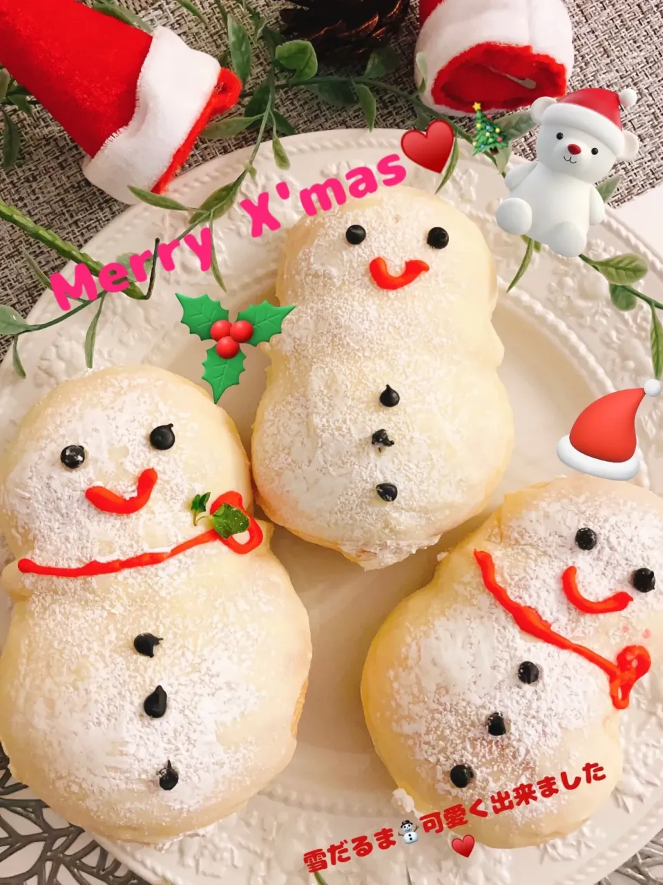 雪だるまパン⛄️ Merry X'mas🎄♥️🥰|ゆかこさん