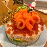 クリスマス🎄お寿司ケーキ😋|kaokaoさん