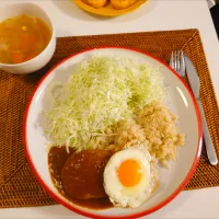 今日の夕食　ハンバーグ丼|pinknari🐰🌈さん