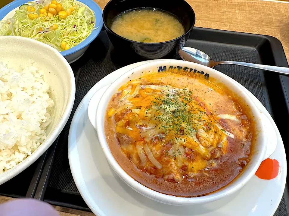 3種ソースのグラタンハンバーグ定食クーポン割引（ライス大盛）|マハロ菊池さん