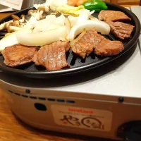 塩糀パウダーフリフリした牛タンでおうち焼肉🎶