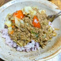 豚ひき肉と野菜のとろみ中華丼|クークマさん