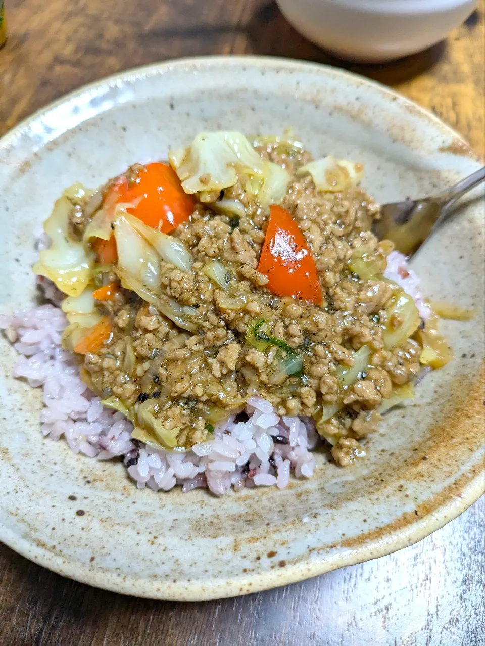 豚ひき肉と野菜のとろみ中華丼|クークマさん