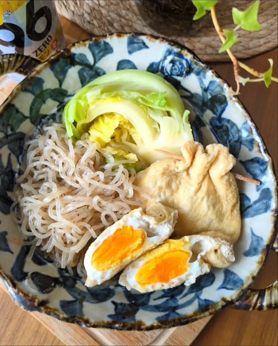 巾着卵と糸こんにゃくの煮物|まりおさん