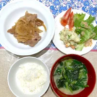 豚の生姜焼きとポテトサラダ|おしゃべり献立さん