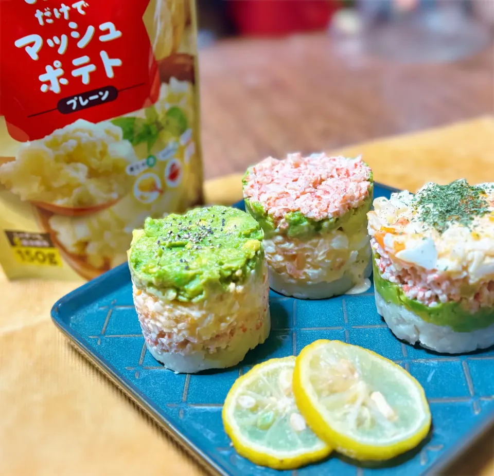型に詰めて重ねただけレイヤードポテサラ🥗|きいろさん