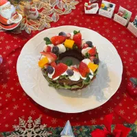 クリスマスフルーツリースケーキ