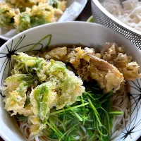 まだあった素麺  天ぷらのせ