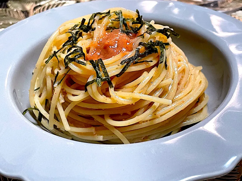 夜ご飯😋S&B混ぜるだけ明太子スパゲッティ|Shinyuuさん