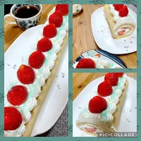 長〜い苺ロールケーキ🍰|Miyukiさん