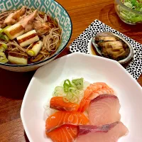 海鮮丼　鴨そば　アワビ旨煮| とゆあさん