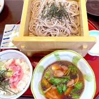 鴨汁ざるそば＆ネギトロミニ丼(年越えたそば)|shibazakiさん