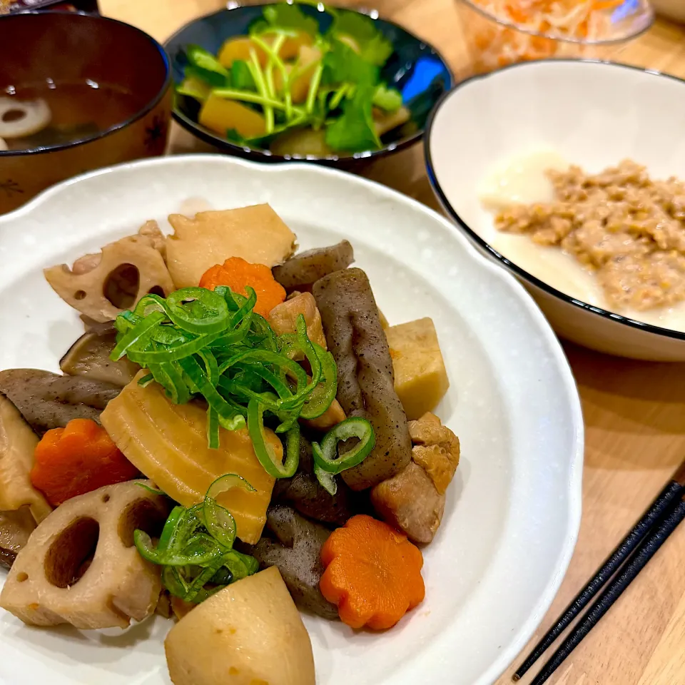 筑前煮〜納豆餅〜|もやぴさん