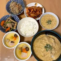 三日とろろ　きんぴらのたらこ和え　お煮しめ　茶碗蒸し|そのみさん