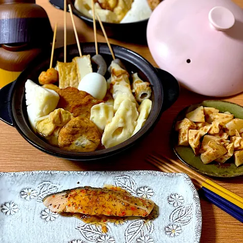 「FitDish」を使ってみたSnapdishの料理・レシピ写真:『FitDish』彩り鮮やか鮭のローストラビットソースand鰹風味豊かたけのこの土佐煮✨