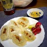 むつみ豚の餃子とラディッシュの漬物| もえさん