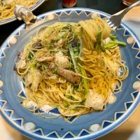 鯖缶と蕪と豆苗の和風パスタ|Takeshi  Nagakiさん