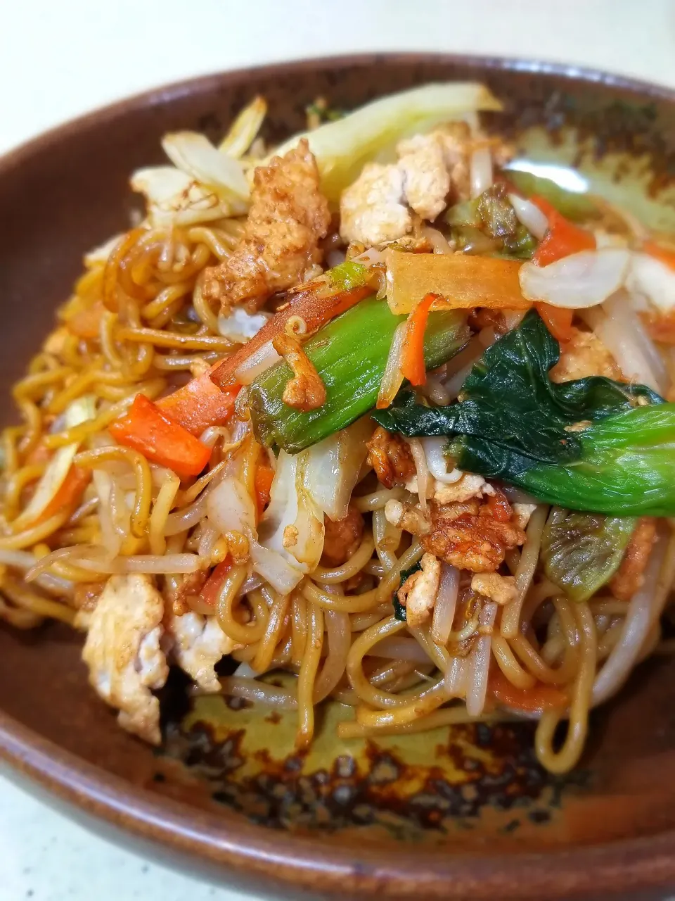 カット野菜と鶏ひき肉の焼きそば|ぱんだのままんさん